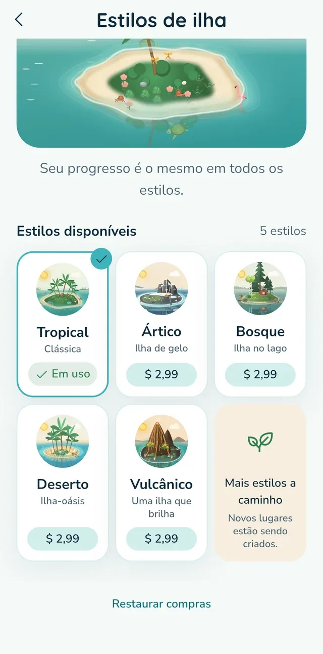 Use a mesma conta Apple ou Google da compra.